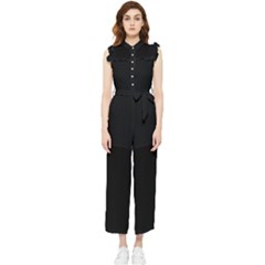 Black Women s Frill Top Chiffon Jumpsuit by Ket1n9