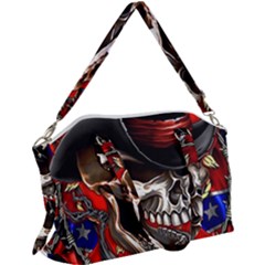 Confederate Flag Usa America United States Csa Civil War Rebel Dixie Military Poster Skull Canvas Crossbody Bag by Ket1n9