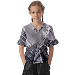 Architecture-skyscraper Kids  V-neck Horn Sleeve Blouse by Ket1n9