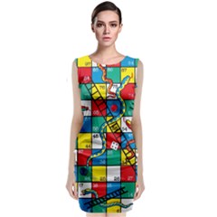 Snakes And Ladders Sleeveless Velvet Midi Dress by Ket1n9