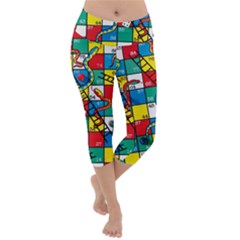 Snakes And Ladders Lightweight Velour Capri Yoga Leggings by Ket1n9