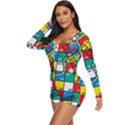 Snakes And Ladders Long Sleeve Boyleg Swimsuit View2