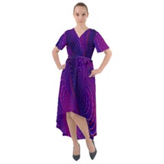 Abstract-fantastic-fractal-gradient Front Wrap High Low Dress by Ket1n9