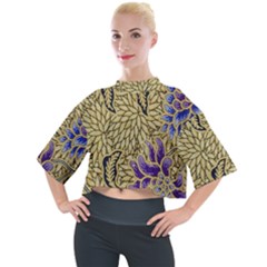 Traditional Art Batik Pattern Mock Neck T-shirt by Ket1n9