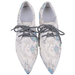 Traditional Art Batik Flower Pattern Pointed Oxford Shoes by Ket1n9