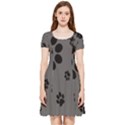 Dog-foodprint Paw Prints Seamless Background And Pattern Inside Out Cap Sleeve Dress View3