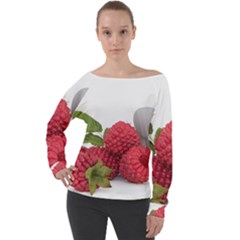 Fruit-healthy-vitamin-vegan Off Shoulder Long Sleeve Velour Top by Ket1n9