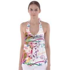 Butterfly Vector Art Tie Back Tankini Top by Ket1n9