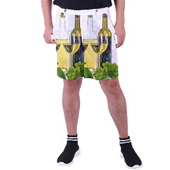 White-wine-red-wine-the-bottle Men s Pocket Shorts by Ket1n9