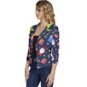 Colorful Funny Christmas Pattern Women s Casual 3/4 Sleeve Spring Jacket View2