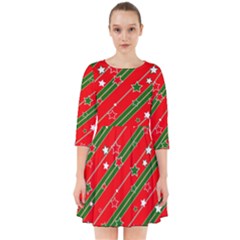 Christmas Paper Star Texture Smock Dress by Ket1n9