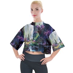 Fantastic World Fantasy Painting Mock Neck T-shirt by Ket1n9