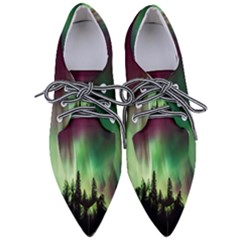 Aurora-borealis-northern-lights Pointed Oxford Shoes by Ket1n9