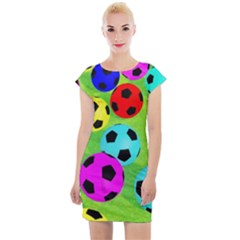 Balls Colors Cap Sleeve Bodycon Dress by Ket1n9