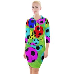 Balls Colors Quarter Sleeve Hood Bodycon Dress by Ket1n9