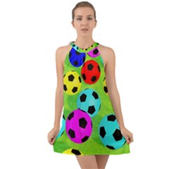 Balls Colors Halter Tie Back Chiffon Dress by Ket1n9