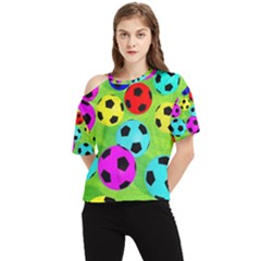 Balls Colors One Shoulder Cut Out T-shirt by Ket1n9