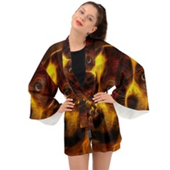 Cute 3d Dog Long Sleeve Kimono by Ket1n9