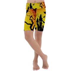 Halloween Night Terrors Kids  Lightweight Velour Cropped Yoga Leggings by Ket1n9