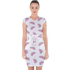 Watermelon Wallpapers  Creative Illustration And Patterns Capsleeve Drawstring Dress  by Ket1n9