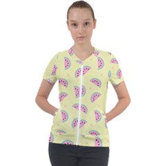 Watermelon Wallpapers  Creative Illustration And Patterns Short Sleeve Zip Up Jacket by Ket1n9