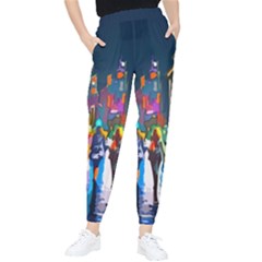 Abstract-vibrant-colour-cityscape Women s Tapered Pants by Ket1n9