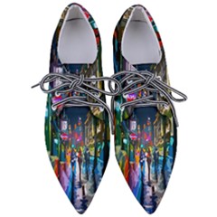 Abstract-vibrant-colour-cityscape Pointed Oxford Shoes by Ket1n9