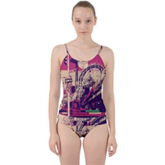 Pink City Retro Vintage Futurism Art Cut Out Top Tankini Set by Ket1n9