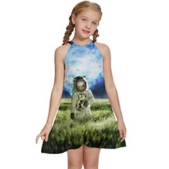 Astronaut Kids  Halter Collar Waist Tie Chiffon Dress by Ket1n9