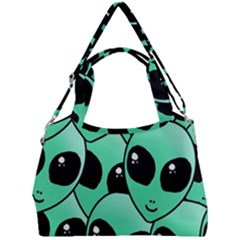 Art Alien Pattern Double Compartment Shoulder Bag by Ket1n9