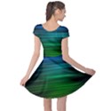 Blue And Green Lines Cap Sleeve Dress View2