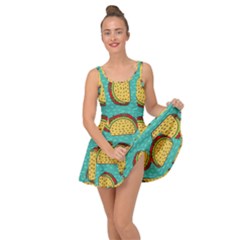 Taco-drawing-background-mexican-fast-food-pattern Inside Out Casual Dress by Ket1n9