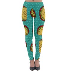 Taco-drawing-background-mexican-fast-food-pattern Lightweight Velour Leggings by Ket1n9