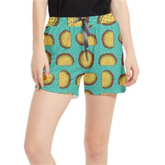 Taco-drawing-background-mexican-fast-food-pattern Women s Runner Shorts by Ket1n9