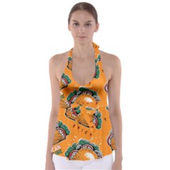 Seamless-pattern-with-taco Tie Back Tankini Top by Ket1n9