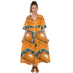 Seamless-pattern-with-taco Kimono Sleeve Boho Dress by Ket1n9