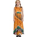 Seamless-pattern-with-taco Kids  Satin Sleeveless Maxi Dress View1