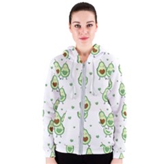 Cute-seamless-pattern-with-avocado-lovers Women s Zipper Hoodie by Ket1n9