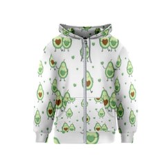 Cute-seamless-pattern-with-avocado-lovers Kids  Zipper Hoodie by Ket1n9