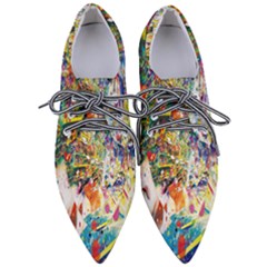 Multicolor Anime Colors Colorful Pointed Oxford Shoes by Ket1n9