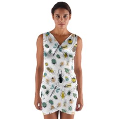 Insect Animal Pattern Wrap Front Bodycon Dress by Ket1n9