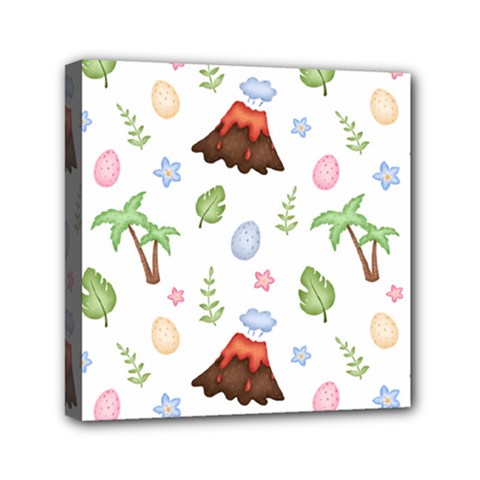 Cute-palm-volcano-seamless-pattern Mini Canvas 6  X 6  (stretched) by Ket1n9