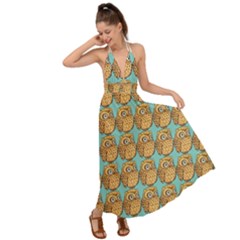 Owl Bird Backless Maxi Beach Dress by Grandong