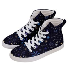 Starry Night  Space Constellations  Stars  Galaxy  Universe Graphic  Illustration Men s Hi-top Skate Sneakers by Grandong