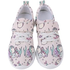 Cartoon Cat Cute Animal Design Drawing Illustration Kawaii Women s Velcro Strap Shoes by Grandong