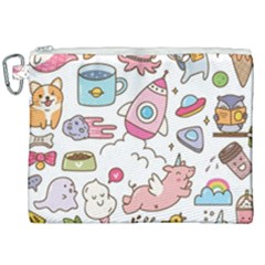 Set-kawaii-doodles -- Canvas Cosmetic Bag (xxl) by Grandong