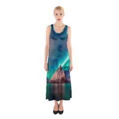 Amazing Aurora Borealis Colors Sleeveless Maxi Dress by Grandong