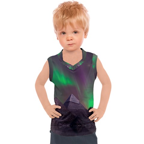 Aurora Northern Lights Phenomenon Atmosphere Sky Kids  Sport Tank Top by Grandong