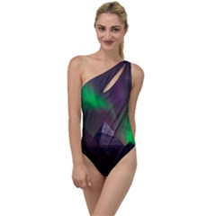 Aurora Northern Lights Celestial Magical Astronomy To One Side Swimsuit by Grandong