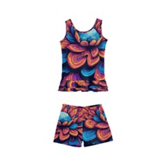 Flowers Painting Kids  Boyleg Swimsuit by Ravend